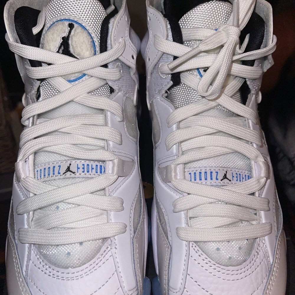Jordan Kids White and Light Blue Sneakers